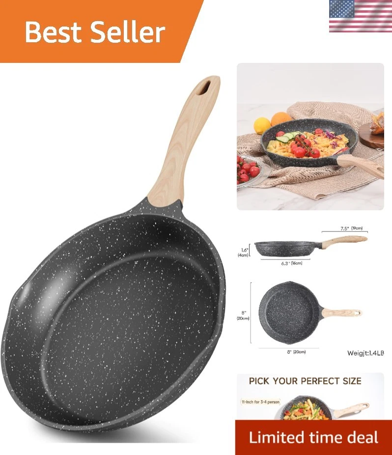Nonstick Frying Pan 8 Inch Stone Coating Oven Safe Compatible All Stoves