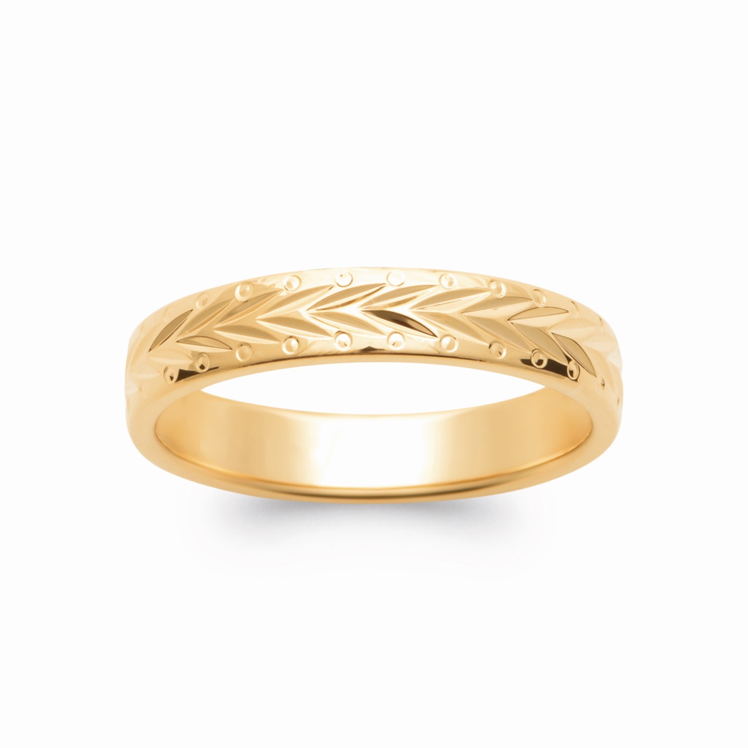 Alliance motif chevron mixte en plaqué or 18 carats taille 64, le choix d'un éclat durable