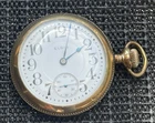 Antique Elgin B.W Raymond Pocket Watch 18s GF Case Hunting Scene Sidewinder Runs