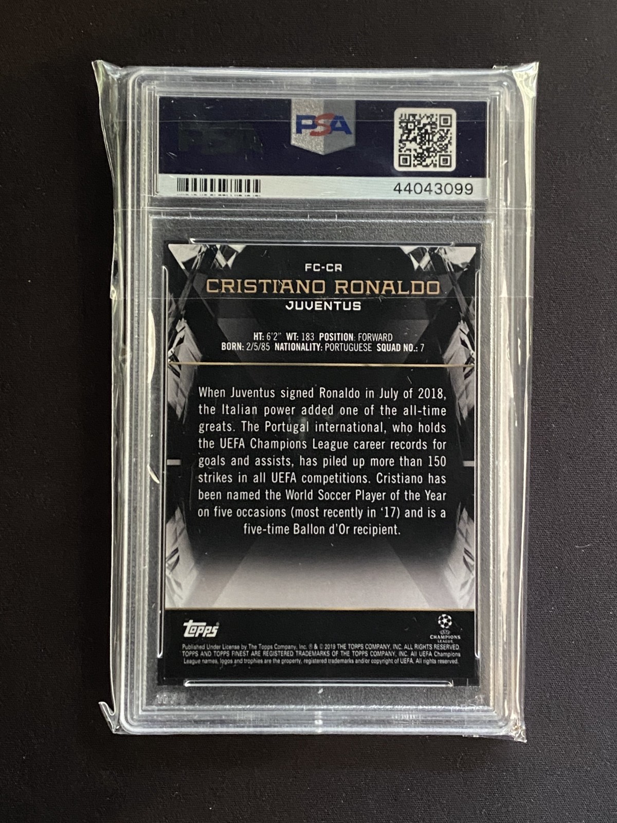 2018 Cristiano Ronaldo Topps Finest UEFA PSA 9! Finest Cornerstones! Nice Card!! view 2