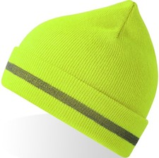 Hi Vis Beanie Hat Viz Reflective Winter Warm Wool Work Running Visibility