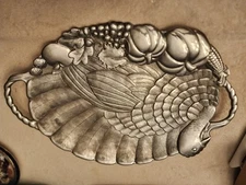 Vintage Lenox Stainless Steel Turkey Platter  handler  Holiday Serving Tray 24"