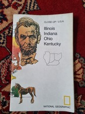 Vintage National Geographic Karte von Illinois, Indiana, Ohio, Kentucky, 1977