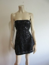 FREE PEOPLE Black Sequins S Mini Dress Strapless Evening Clubwear Party