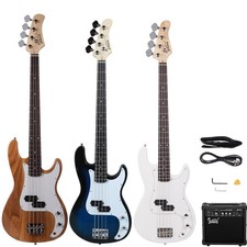 GLARRY Full-Size 4 Strings Electric GP Bass Guitar School Band Gift With 20W Amp