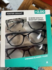 Foster Grant Full rim plastic reading Glasses 3 Pack  2.00 1908260A