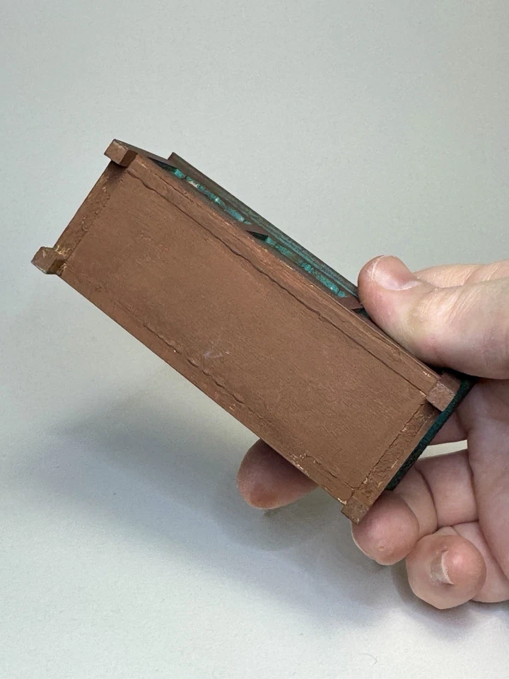 OOAK Miniature Dollhouse Wooden Trunk Painted Cottage Storage Bench 1:12 Scale - Image 4 of 4