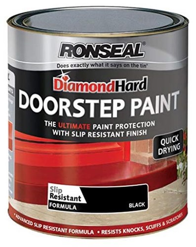 Ronseal DHDSPB250 Diamond Hard Doorstep Paint Black 250ml(Packaging may 