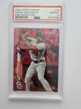 RC 2020 PSA 10 PINK REFRACTOR RANDY AROZARENA GRADED ROOKIE CARD GEM MINT #49