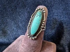 Native American Vintage Navajo Sterling Silver Ring, Turquoise, Size 6