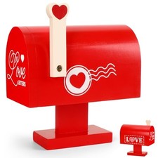 Wooden Love Mailbox with Mini Envelopes, Romantic Love Box for Couples,