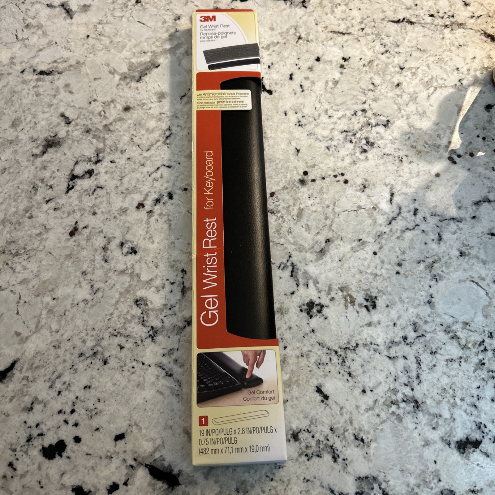 3M Gel Antimicrobial Large Mouse Wrist Rest for Keyboard Com