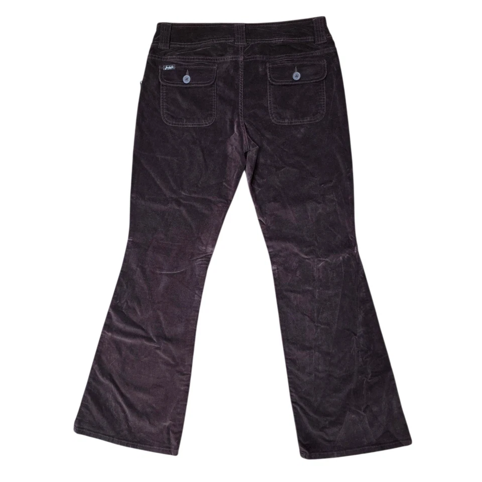 Jordache Womens Brown Velvet Low Rise Flare Leg Jeans Y2K Size 15/16 NWT - Image 2 of 4