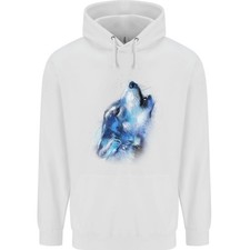 Sudadera Hombre AWDis College JH001 80% Algodón Blanca Lobo Acuarela