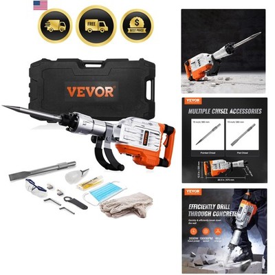 Demolition Jack Hammer, 3500W Jack Hammer Concrete Breaker 1900 BPM Heavy Dut...