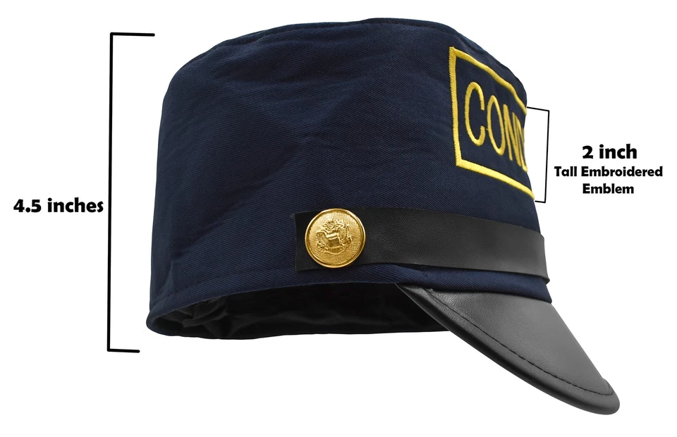 Sombrero de Gendarme Conductor de Tren Expreso Adulto De Lujo Portero Brakemans Disfraz Gorra Foto 3 de 4