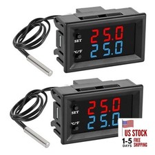 2PCS Digital Thermostat Controller -58F to 230F Programmable Heating Cooling
