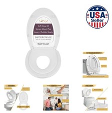 Potty Training Seat Elongated White Adult Child Combo Soft Close Fits All