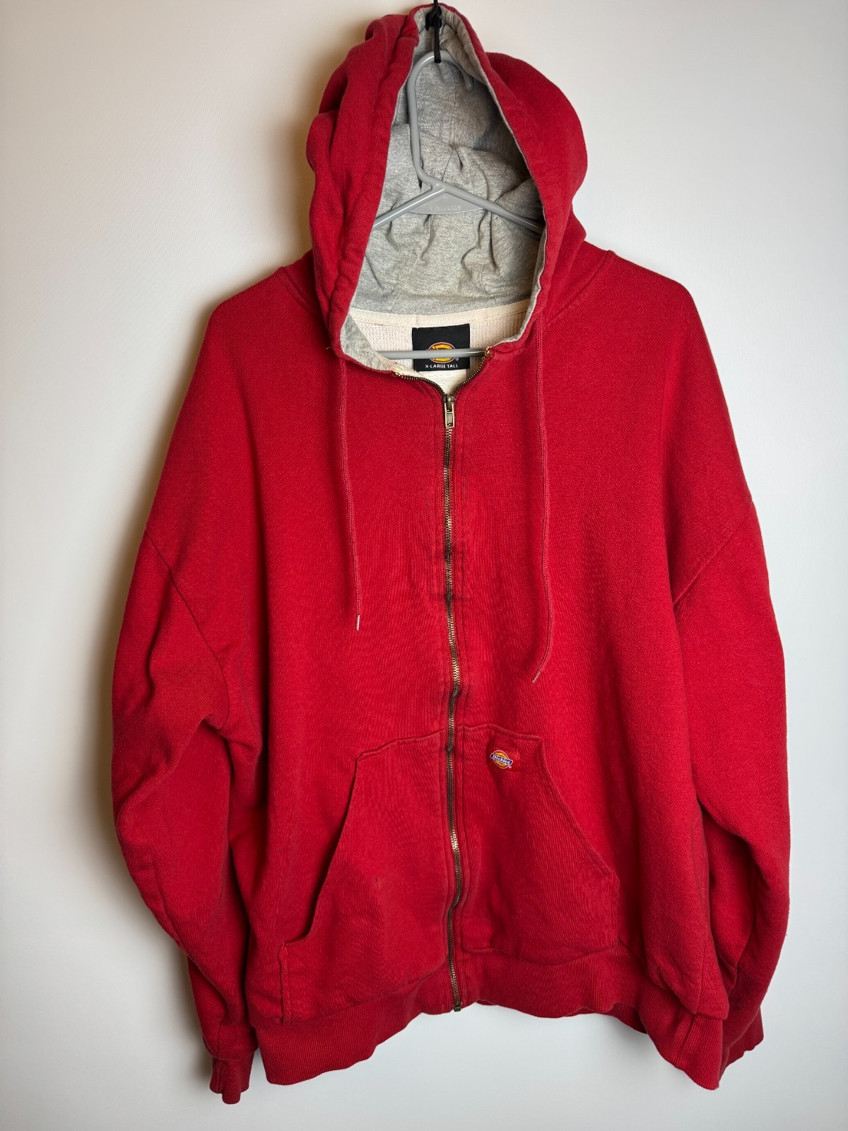 Dickies X-Large Tall Full Zip Hoodie Red Workwear Jacket Exc