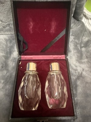 Vintage Post-House Hand Cut Crystal Salt & Pepper Mill Grinder/Shakers EUC