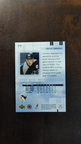 2001-02 Upper Deck Mask Collection Mario Lemieux - Picture 2 of 2