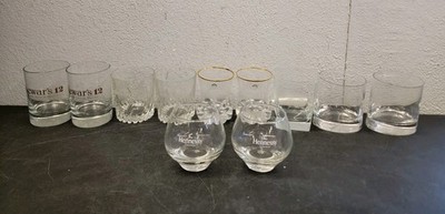 Lot Of 11 Whisky Glasses Johnnie Walker, Hennessy & More