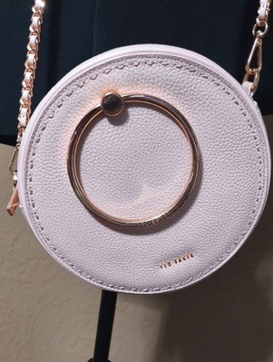 Ted Baker Maddie Stab Stitch Circle Leather Womens Light Pink Crossbody Bag