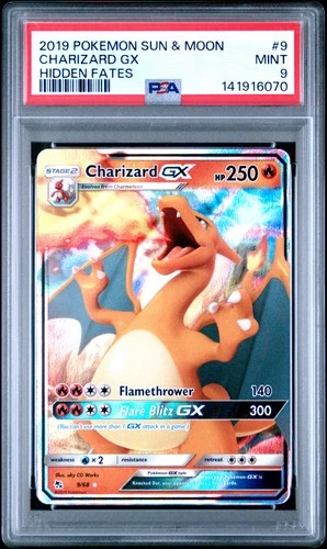 2019 POKEMON SUN & MOON HIDDEN FATES #9 CHARIZARD GX PSA 9
