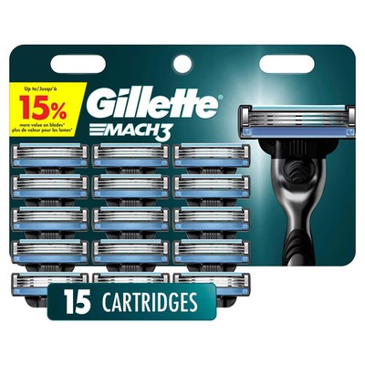 Gillette Mach3 Men Razor Blade Refills - 15ct