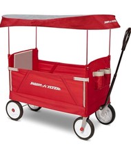 Radio Flyer Red Foldable Wagon with Canopy, 39.37x21.26x40.75"