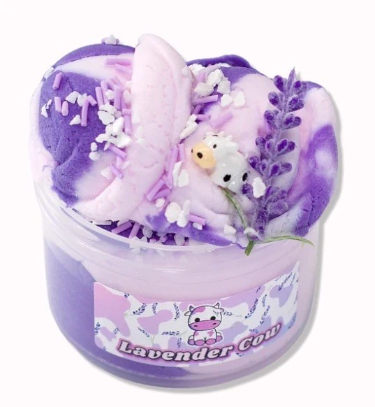 PEACHYBBIES SLIME NEW Lavender Cow Slime ! Hard To Find!