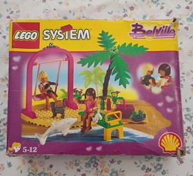 RARE VINTAGE LEGO 2555 BELVILLE SHELL OIL PROMO COMPLETE SWING SET - NO Towel