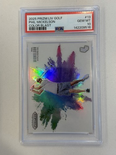 Phil Mickelson #13 2025 Panini Prizm LIV Color Blast card