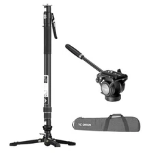 YC Onion Pineta Pro Carbon Fiber Monopod Camera Travel Tripod with FH60 Fluid He