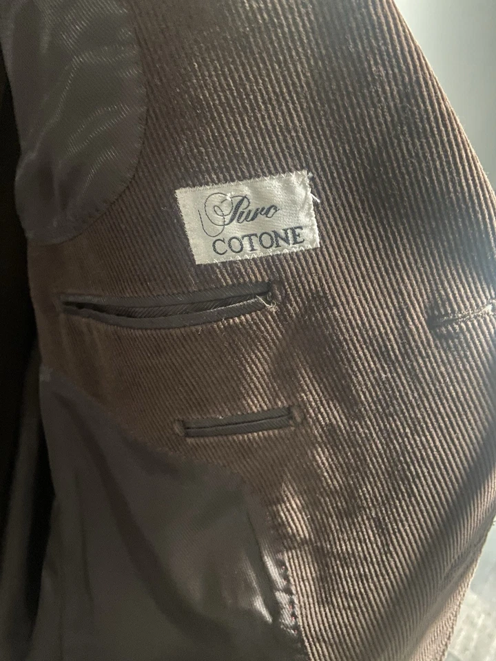 Traje Italiano Sottotono Confezioni Sartoriali Marrón Pana 2 Piezas M/L 34/32EU Foto 4 de 4