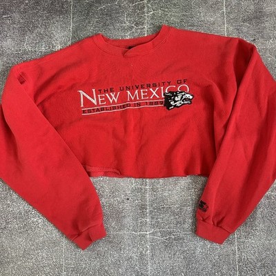 Women's Vintage 90's Starter New Mexico Lobos Red Cropped Crewneck Sweatshirt OS