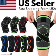 Knee Sleeve Compression Brace Support For Sport Joint Pain Arthritis Relief USA