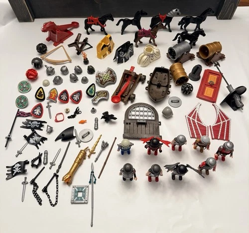 Huge Lot of Vintage Playmobil Medieval Farm Cottage/Barn Castle Parts