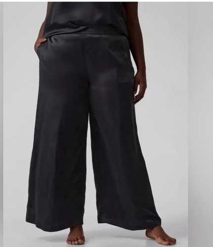 Neu mit Etikett $ 99 Athleta Calm coole Pyjamahose weites Bein leicht Größe Medium schwarz
