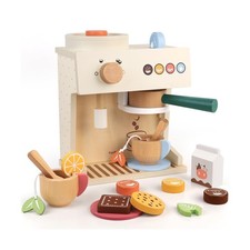 PairPear Wooden Espresso Coffee Maker Toy 18 Piece Barista Role Pla... Fast Ship
