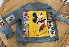 Uniqlo Giacca Donna Disney Denim Topolino Taglia Large 14-16