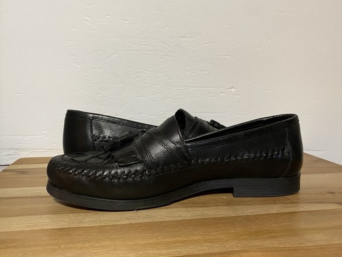 GH Bass Men’s Lloyd Black Casual Dress Shoes ~ Woven Tassel Leather Size 10 MED - Picture 9 of 14