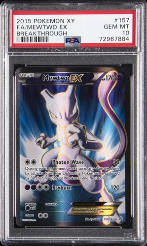 2015 POKEMON XY BREAKTHROUGH #157 FULL ART/MEWTWO EX PSA 10