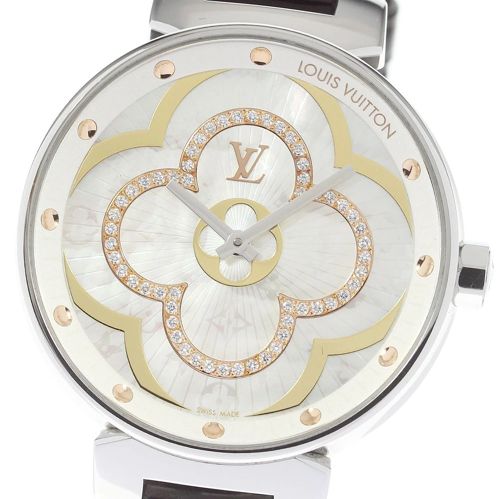 LOUIS VUITTON QA019 Tambour Moon Divine Diamond Quartz Women's
