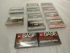 Mixed Lot of 12 BASF Chrome, CR-E, Ferro Extra, Headmaster Cassettes Audio Tapes