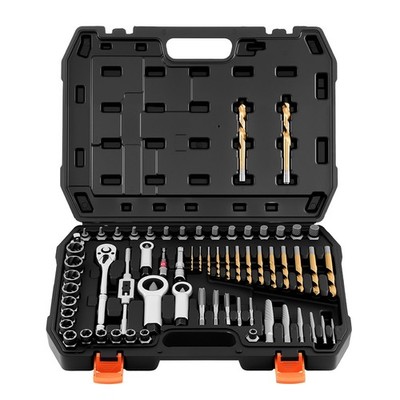Screw Extractor Set, 63 Pieces, with Nut and Bolt Extractors, Nut Splitters, Tap
