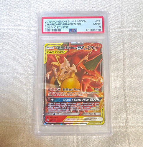 Charizard & Braixen-GX graded PSA 9 for sale on eBay