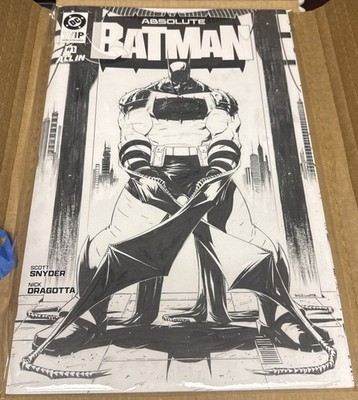 Absolute Batman #1  Work In Progress  B&W Scott Snyder Nick Dragotta 