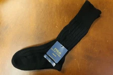 $185 Polo Ralph Lauren Womens Hand Knit Cashmere Socks - Black - MEDIUM - 1 Pair
