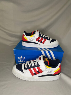 Adidas Forum Low J Legend Ink Red Sneakers GS 6.5 Red White Blue Yellow H04423